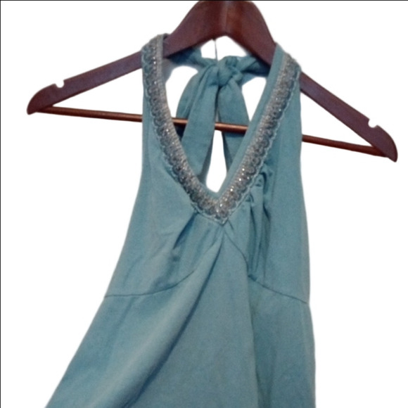 a.n.a Teal Embellished Halter Tank Top - Picture 7 of 7